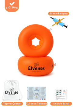 Elvense Çocuk Yüzme Kolluğu Seti (10-30 kg) – Pompalı + Taşıma Çantalı Turuncu