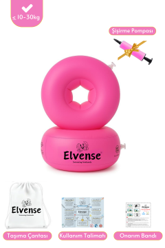 Elvense Çocuk Yüzme Kolluğu Seti (10-30 kg) – Pompalı + Taşıma Çantalı Pembe