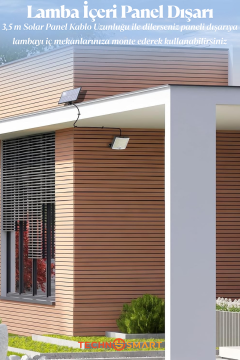 Technosmart Güneş Enerjili Bahçe Aydınlatması – 106 LED, Sarı Işık, Kumandalı IP65 Solar Duvar Lamba