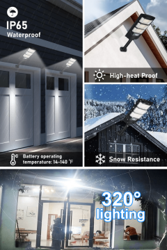 Technosmart Solar 144 LED Kumandalı Duvar Lambası – Güneş Enerjili, IP65, 3 Modlu Bahçe Aydınlatma