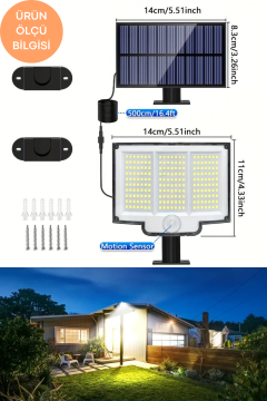 Technosmart Solar 220 LED – 5m Kablolu, IP65, Kumandalı, 3 Modlu, Güneş Enerjili Bahçe Aydınlatma