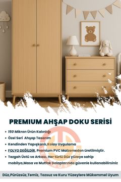Technosmart 60cmx500cm Premium Kendinden Yapışkanlı Doğal Ahşap Görünümlü PVC Kaplama Açık Meşe