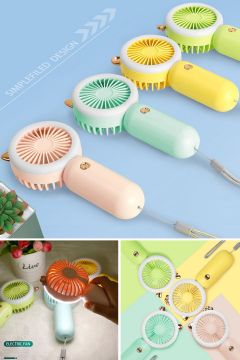 TechnoSmart Mini El Fanı Usb Şarjlı Led Işıklı Taşınabilir Ergonomik Tasarımlı