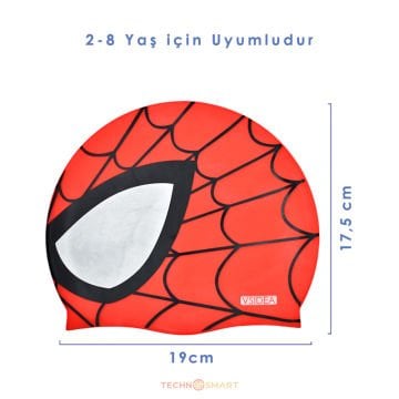 TechnoSmart Çocuk Havuz Deniz Bonesi Silikon Esnek Hafif Yüzücü Su Geçirmez