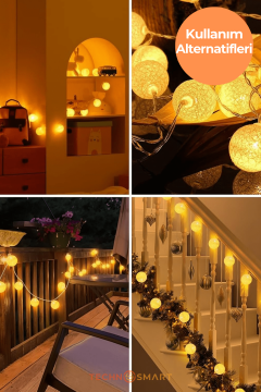 Technosmart 10 LED Pilli Dekoratif Top Işık Zinciri