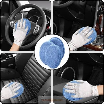 TechnoSmart 3Adet Mikrofiber Araba Yıkama Süngeri Temizleme Oto Bakım Yıkama Bezi Havlu