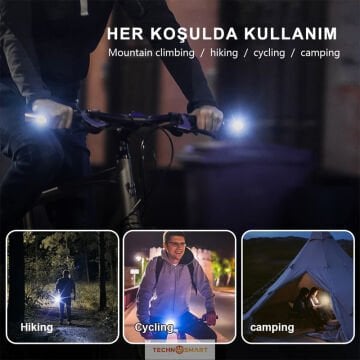TechnoSmart Usb Şarjlı Led Anahtarlık El Feneri Şişe Açıcı Kamp Feneri