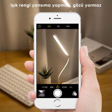 TechnoSmart Usb Şarjlı Beyaz Telefon Tutucu Masa Lambası Farklı Renk Seçenekli Şık Gece Lambası Ofis