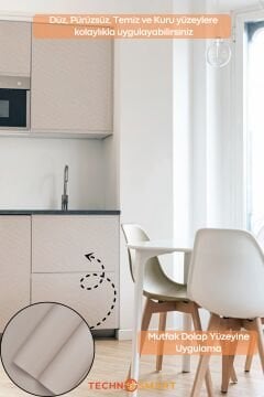 Technosmart 60cmx500cm Kendinden Yapışkanlı Bej PVC Kaplama