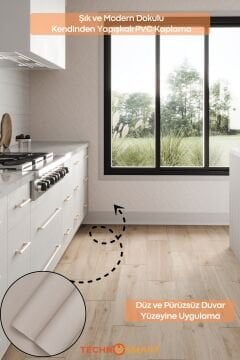 Technosmart 60cmx500cm Kendinden Yapışkanlı Bej PVC Kaplama