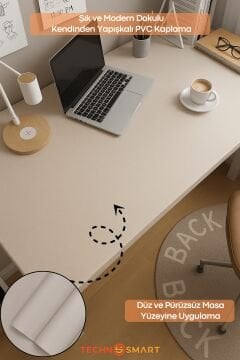 Technosmart 60cmx500cm Kendinden Yapışkanlı Bej PVC Kaplama