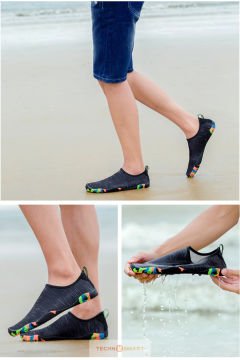 TechnoSmart Deniz Ayakkabısı Plaj Havuz Yüzme Spor Bisiklet Kaydırmaz Esnek Ayakkabı Siyah - 40