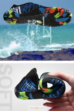 TechnoSmart Deniz Ayakkabısı Plaj Havuz Yüzme Spor Bisiklet Kaydırmaz Esnek Ayakkabı Mavi - 36