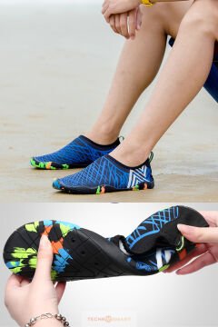 TechnoSmart Deniz Ayakkabısı Plaj Havuz Yüzme Spor Bisiklet Kaydırmaz Esnek Ayakkabı Mavi - 42