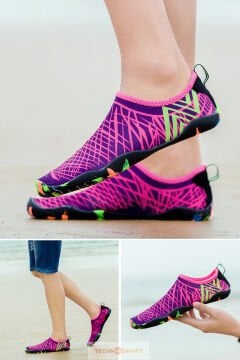 TechnoSmart Deniz Ayakkabısı Plaj Havuz Yüzme Spor Bisiklet Kaydırmaz Esnek Ayakkabı Pembe - 41