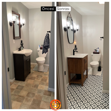 TechnoSmart 30cm×30cm Kendinden Yapışkanlı LVT Zemin ve Duvar Kaplama Mutfak Banyo Karo Sticker