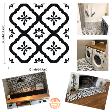 TechnoSmart 30cm×30cm Kendinden Yapışkanlı LVT Zemin ve Duvar Kaplama Mutfak Banyo Karo Sticker