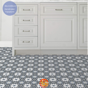 TechnoSmart 30cm×30cm Kendinden Yapışkanlı LVT Zemin ve Duvar Kaplama Mutfak Banyo Karo Sticker