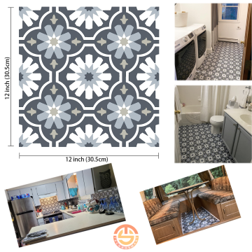 TechnoSmart 30cm×30cm Kendinden Yapışkanlı LVT Zemin ve Duvar Kaplama Mutfak Banyo Karo Sticker