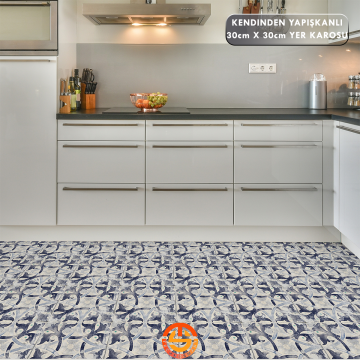 TechnoSmart 30cm×30cm Kendinden Yapışkanlı LVT Zemin ve Duvar Kaplama Mutfak Banyo Karo Sticker