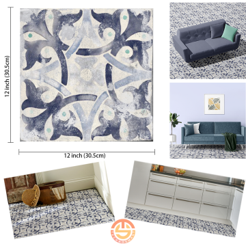 TechnoSmart 30cm×30cm Kendinden Yapışkanlı LVT Zemin ve Duvar Kaplama Mutfak Banyo Karo Sticker