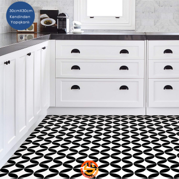 TechnoSmart 30cm×30cm Kendinden Yapışkanlı LVT Zemin ve Duvar Kaplama Mutfak Banyo Karo Sticker