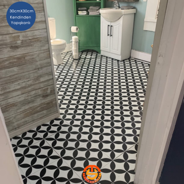 TechnoSmart 30cm×30cm Kendinden Yapışkanlı LVT Zemin ve Duvar Kaplama Mutfak Banyo Karo Sticker