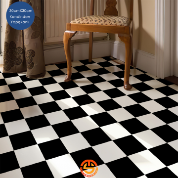 TechnoSmart 30cm×30cm Kendinden Yapışkanlı LVT Zemin ve Duvar Kaplama Mutfak Banyo Karo Sticker