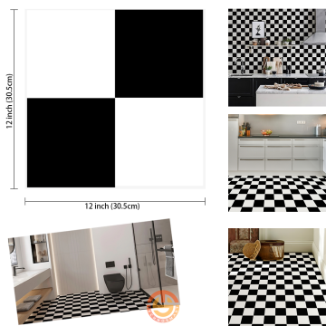 TechnoSmart 30cm×30cm Kendinden Yapışkanlı LVT Zemin ve Duvar Kaplama Mutfak Banyo Karo Sticker