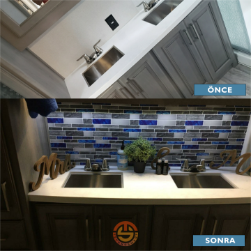 TechnoSmart 3D Kendinden Yapışkanlı 30×30cm Kaplama Mozaik Görünüm Duvar Sticker Mutfak Banyo