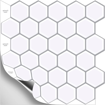 TechnoSmart 3D Kendinden Yapışkanlı 30×30cm Kaplama Balpeteği Beyaz Duvar Sticker Mutfak Banyo