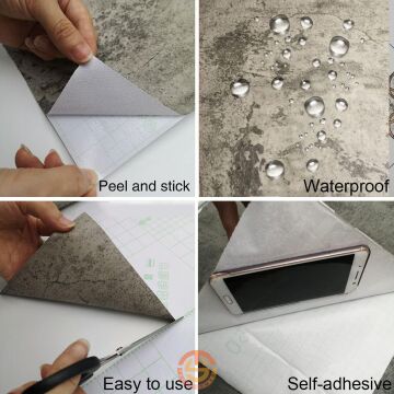 TechnoSmart 60cm×500cm Kendinden Yapışkanlı Çimento Görünümlü Duvar Kağıdı Dolap Masa Tezgah Kaplama