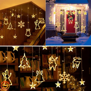 TechnoSmart Yılbaşı ve Özel Gün için Perde Led 8 Modlu Eklenebilir Fişli Dekoratif Süsleme