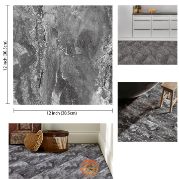 TechnoSmart 1Adet 30cm×30cm Kendinden Yapışkanlı LVT Zemin ve Duvar Kaplama Mutfak Banyo Karo Stickr