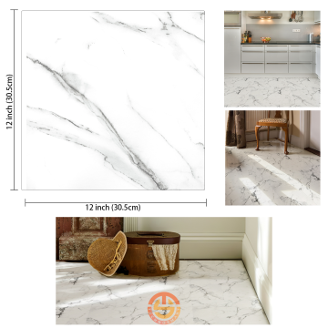 TechnoSmart 1Adet 30cm×30cm Kendinden Yapışkanlı LVT Zemin ve Duvar Kaplama Mutfak Banyo Karo Stickr
