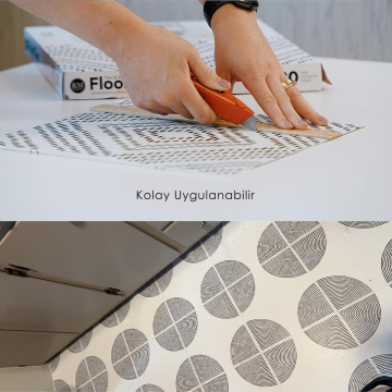 TechnoSmart 1Adet 30cm×30cm Kendinden Yapışkanlı LVT Zemin ve Duvar Kaplama Mutfak Banyo Karo Stickr