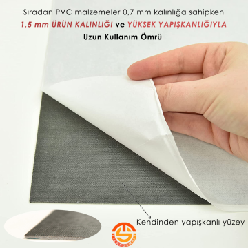 TechnoSmart 1Adet 30cm×30cm Kendinden Yapışkanlı LVT Zemin ve Duvar Kaplama Mutfak Banyo Karo Stickr