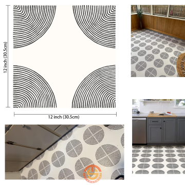 TechnoSmart 1Adet 30cm×30cm Kendinden Yapışkanlı LVT Zemin ve Duvar Kaplama Mutfak Banyo Karo Stickr